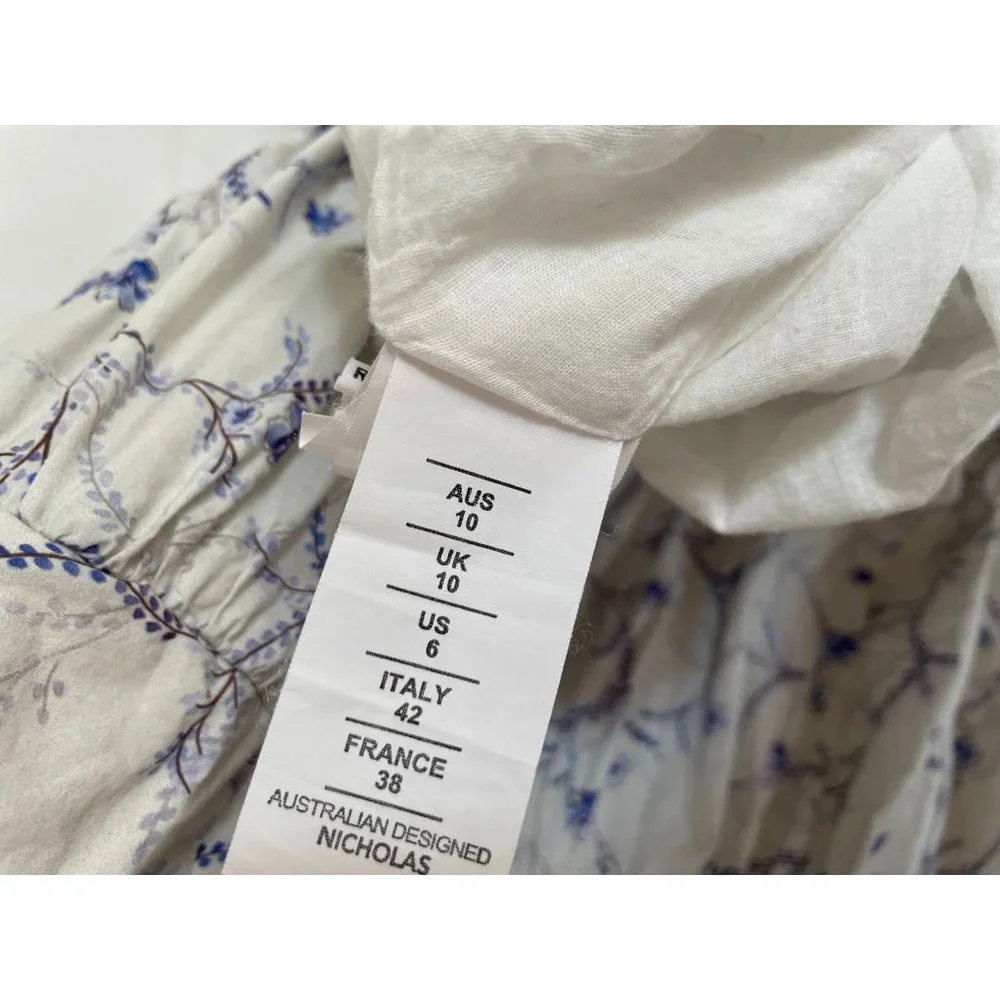 Nicholas Celie Maxi Dress 6 Floral Print V-Neck Purple/White - Picture 14 of 16